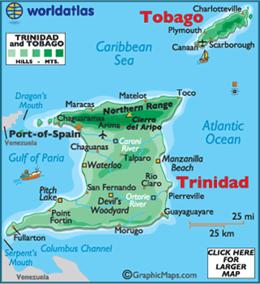 map of Trinidad and Tobago